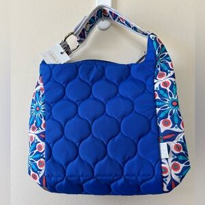 Cinda b Snap Tote‎ Royal Bonita Blue Quilted Small Bag Everyday Lightweight New